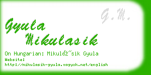 gyula mikulasik business card